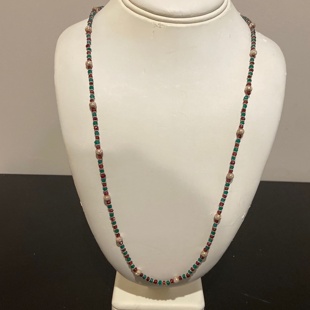 Bead necklace with Authentic Silver detail